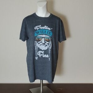 M/L unisex "Feelin' Willie Fine" gray tshirt (see measurements)